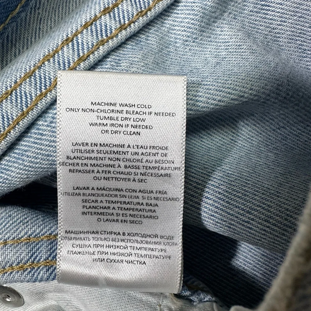 Re/Done 90’s High Rise Loose Distressed Light Wash Button Fly Jeans 24 (27x31)